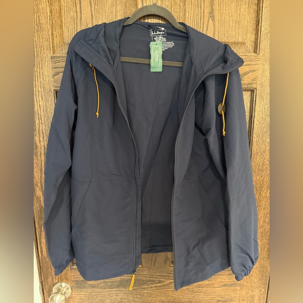 L.L. Bean Navy Blue Lightweight Hooded Jacket